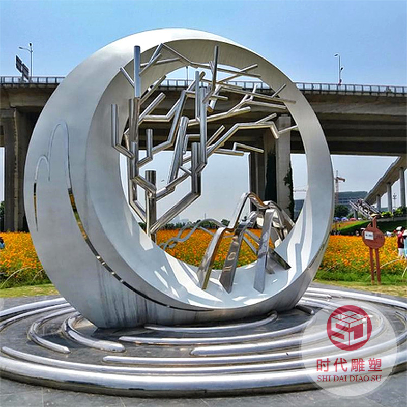 大型不銹鋼雕塑定制戶外廣場白鋼金屬雕像房地產(chǎn)城市園林景觀廠家