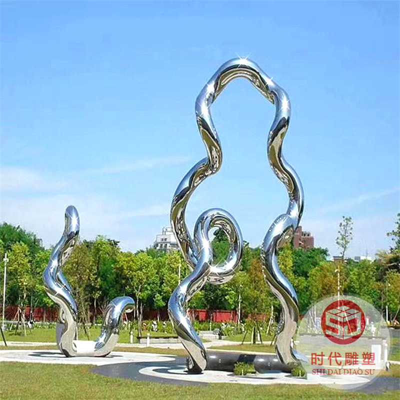 大型卡通幾何熊貓玻璃鋼雕塑動(dòng)物擺件戶外園林景觀不銹鋼雕塑廠家