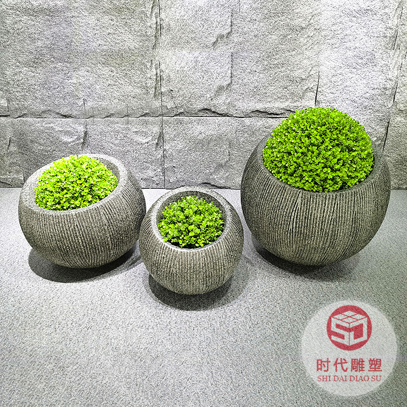 玻璃鋼花盆景觀(guān)藝術(shù)品落地花盆戶(hù)外商場(chǎng)別墅酒店美陳花瓶擺件新款
