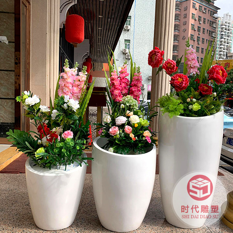 玻璃鋼球形花盆商場花缽戶外組合花器創(chuàng)意種植花箱酒店裝飾大花瓶