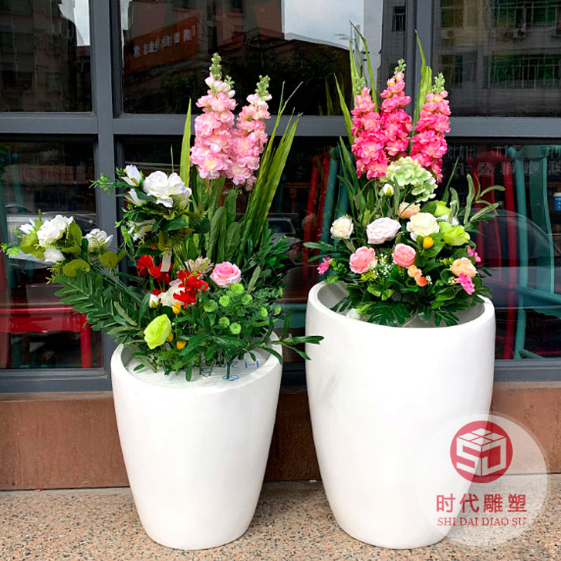 創(chuàng)意戶外商場玻璃鋼花盆售樓處花瓶花槽異形酒店花缽裝飾美陳廠家