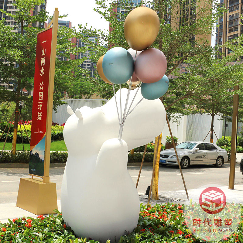 玻璃鋼彩繪熊貓雕塑戶外小區(qū)售樓處幾何動物小品草坪裝飾擺件造景