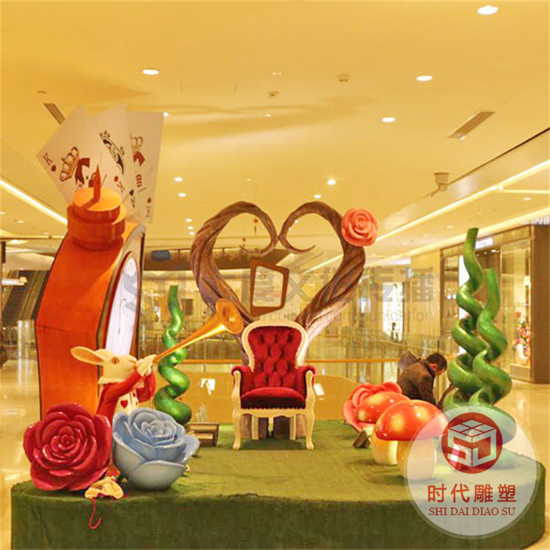 玻璃鋼雕塑定制卡通人物模型商場售樓處美陳戶外大型創(chuàng)意落地擺件