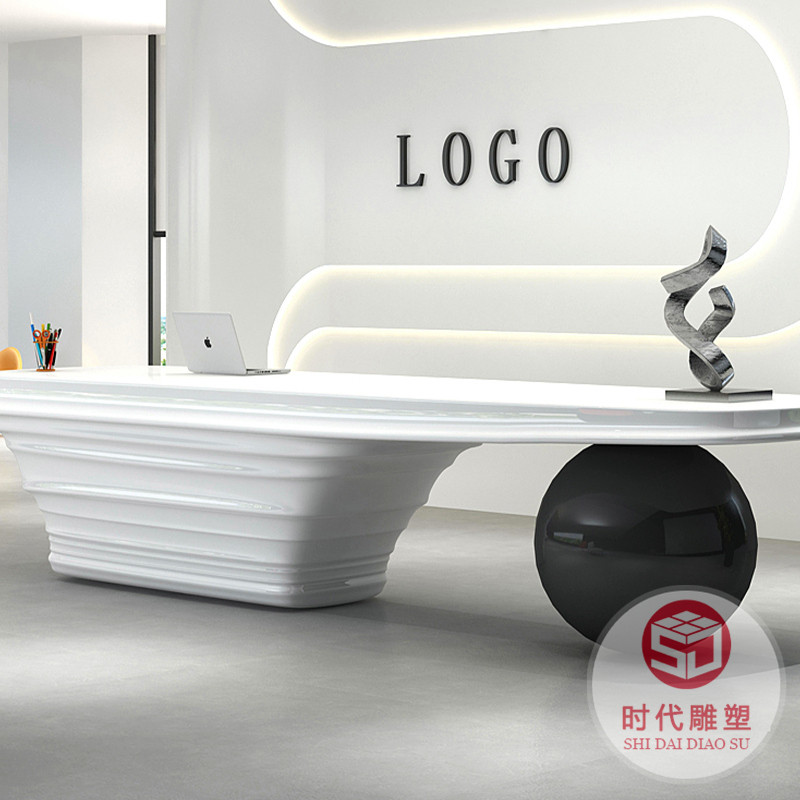 烤漆前臺(tái)接待臺(tái)公司前臺(tái)美容院柜臺(tái)玻璃鋼收銀臺(tái)現(xiàn)代弧形吧臺(tái)定制