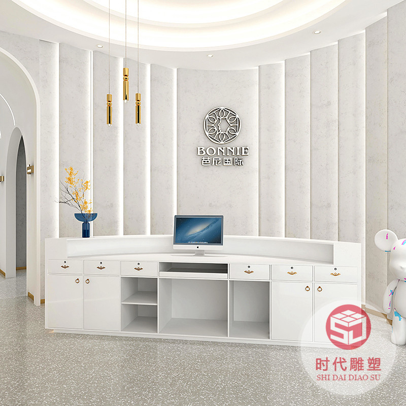 時(shí)尚大氣前臺(tái)接待臺(tái)玻璃鋼酒店前臺(tái)美容院吧臺(tái)售樓處沙盤(pán)千尋定制