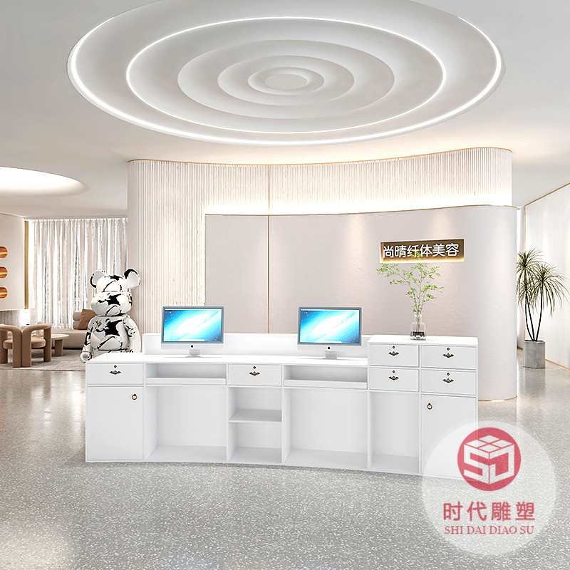 玻璃鋼創(chuàng)意收銀臺(tái)公司前臺(tái)美容院烤漆橢圓接待臺(tái)異形服務(wù)吧臺(tái)定制