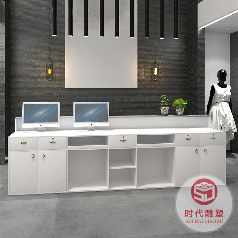 玻璃鋼前臺(tái)接待臺(tái)異形吧臺(tái)烤漆迎賓醫(yī)美咨詢臺(tái)公司弧形收銀臺(tái)定制