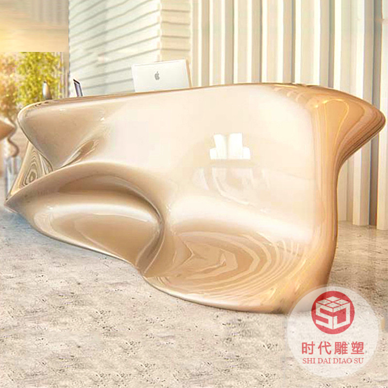辦公前臺(tái)玻璃鋼簡(jiǎn)約現(xiàn)代接待臺(tái)咨詢吧臺(tái)異形可定制高端創(chuàng)意收銀臺(tái)