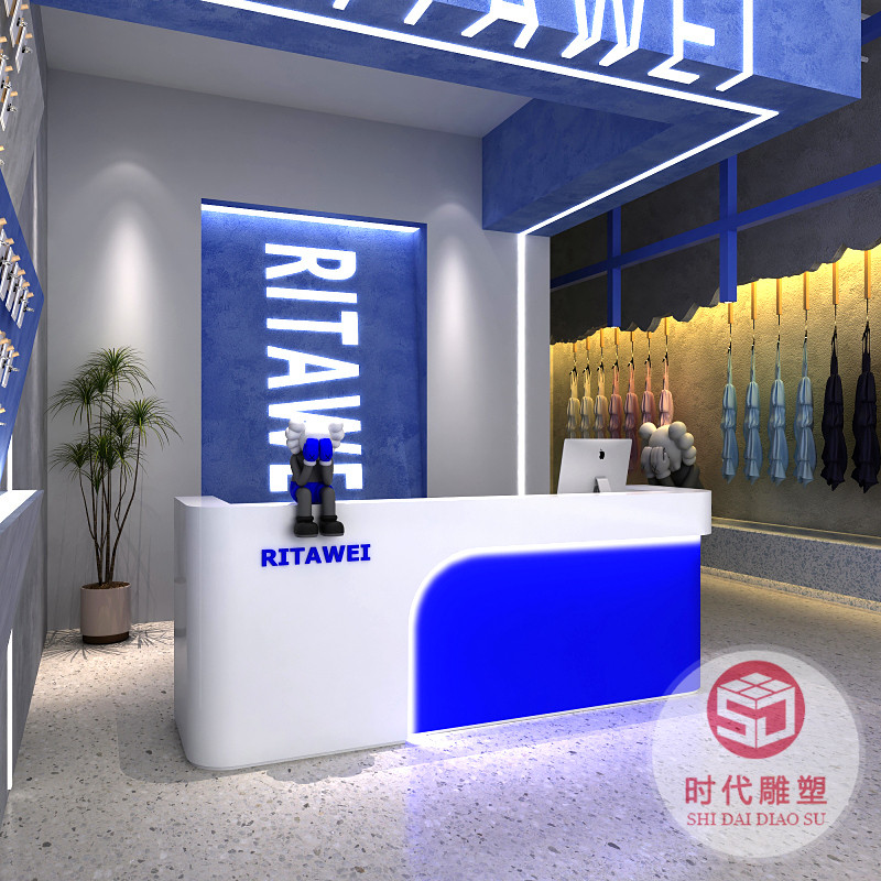 收銀玻璃鋼異形服務(wù)前臺(tái)接待臺(tái)酒店咨詢迎賓臺(tái)弧形美容院吧臺(tái)定制