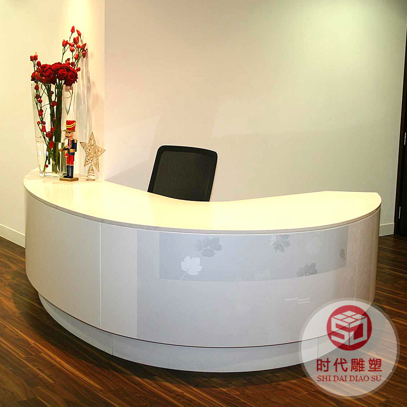 公司前臺接待臺創(chuàng)意烤漆收銀臺醫(yī)美咨詢臺吧臺辦公桌玻璃鋼前臺