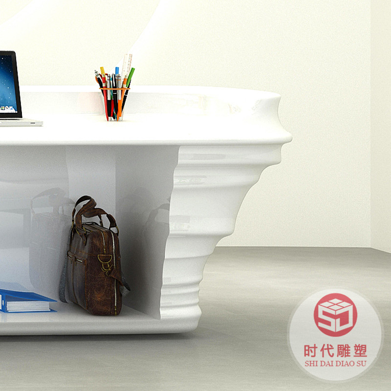 美容院服裝店網(wǎng)紅烤漆吧臺收銀臺玻璃鋼公司前臺接待臺柜臺定制