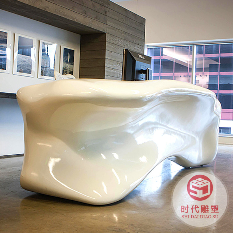 玻璃鋼創(chuàng)意車頭造型接待臺室內(nèi)大堂服務(wù)工作登記臺4S店前臺廠家