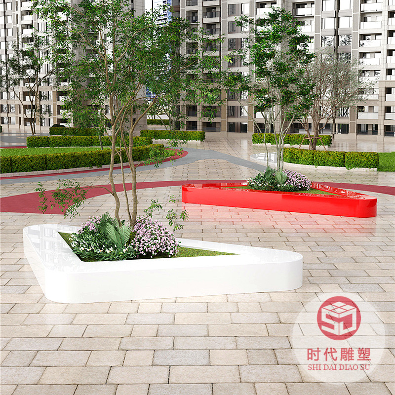 玻璃鋼長(zhǎng)條樹(shù)池坐凳定制商場(chǎng)休閑創(chuàng)意座椅戶(hù)外公園林異形花壇景觀(guān)