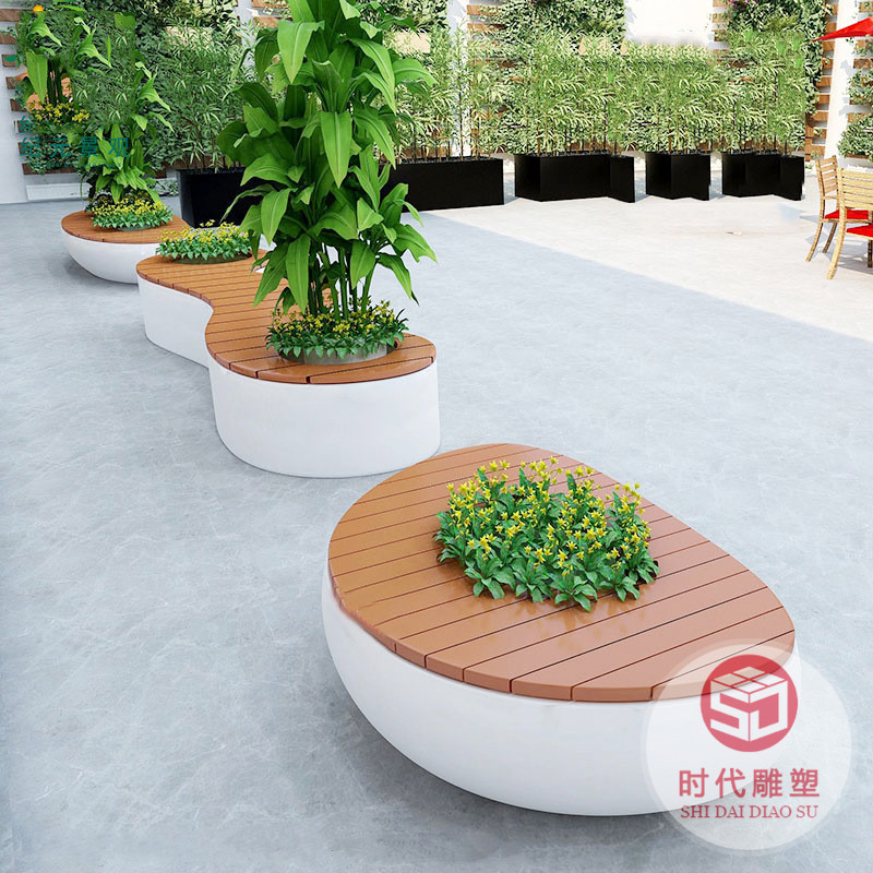 玻璃鋼樹(shù)池座椅小區(qū)公園綠化創(chuàng)意坐凳異形花池戶(hù)外景觀(guān)休閑椅定制