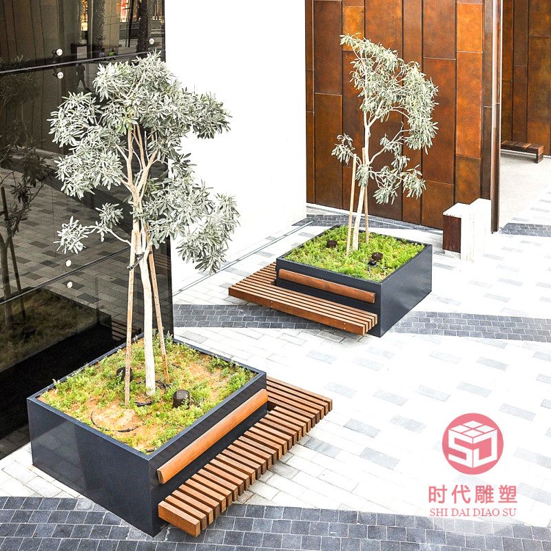 玻璃鋼樹池座椅商場(chǎng)休閑坐凳創(chuàng)意公共休息區(qū)椅子戶外公園長(zhǎng)凳定制