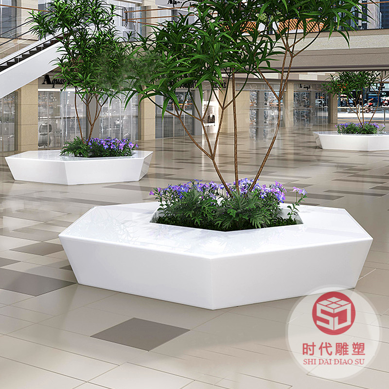 大型玻璃鋼樹池坐凳商場(chǎng)休閑椅景觀廣場(chǎng)創(chuàng)意花盆公園種植戶外座椅