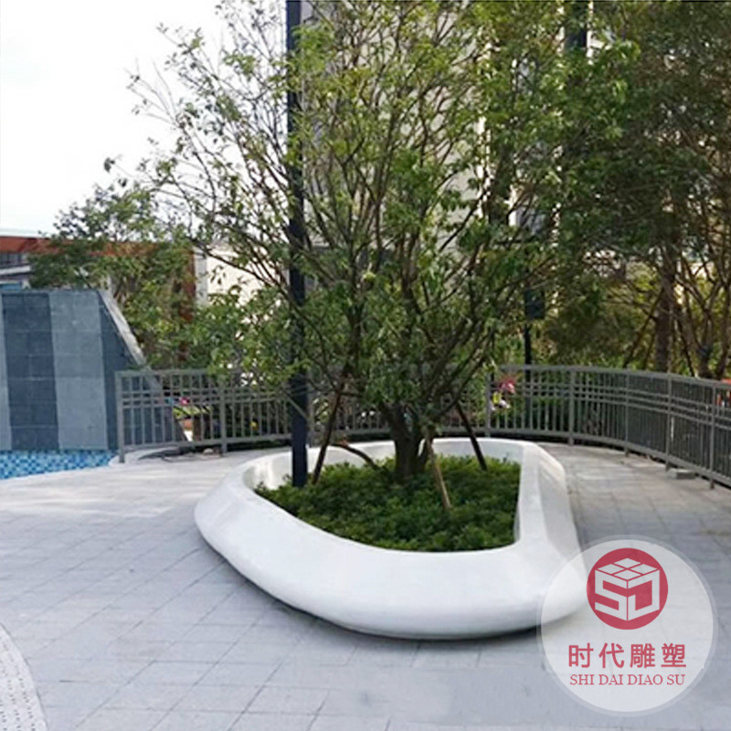 玻璃鋼樹池坐凳廠家戶外廣場(chǎng)異形花池公園座椅景觀花壇公共休閑椅