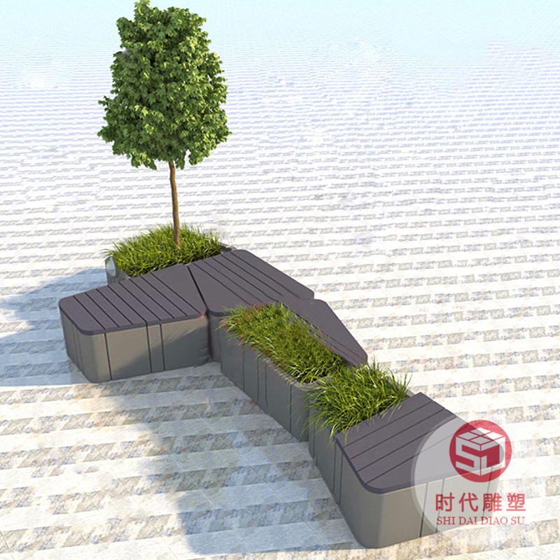 玻璃鋼商場(chǎng)休閑座椅定制戶外鵝卵石美陳坐凳雕塑樹池簡約創(chuàng)意坐凳