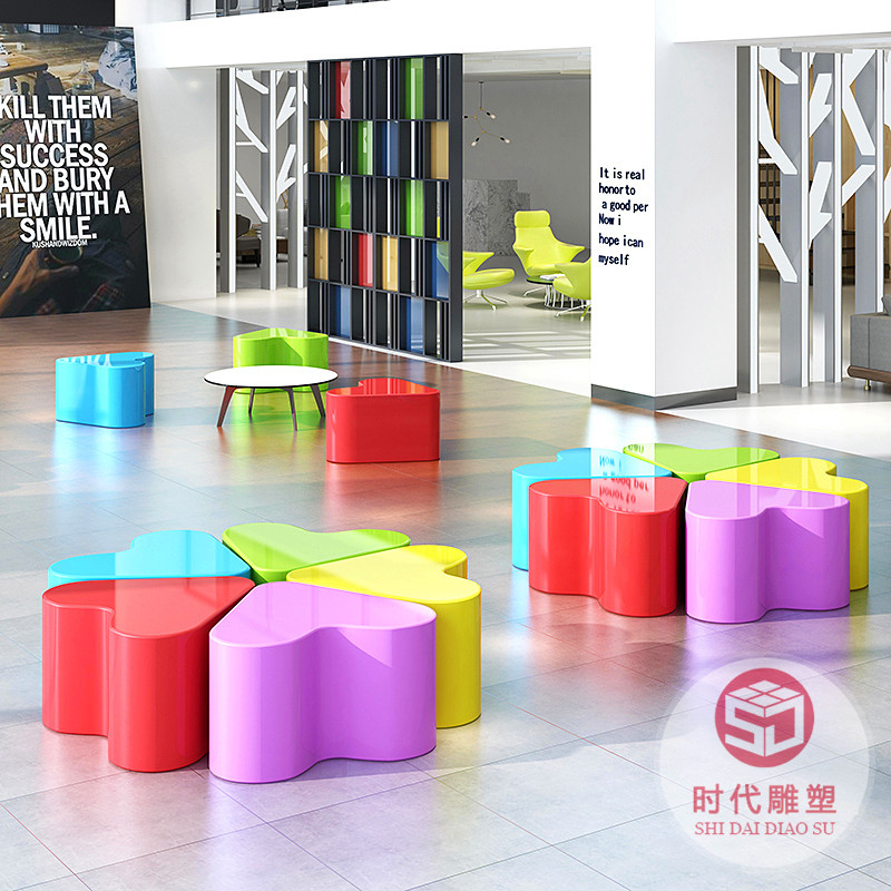 玻璃鋼商場(chǎng)休閑座椅創(chuàng)意休息長(zhǎng)排椅戶外園林樹池花壇異形坐凳定制